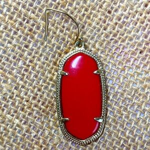 Single Kendra Scott Red Elle Gold Drop Earring